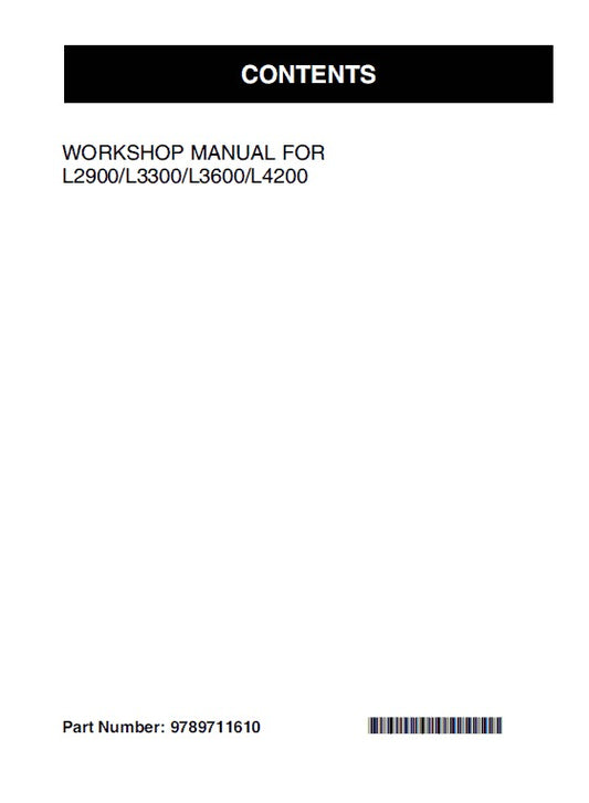 Kubota L2900, L3300, L3600, L4200 Tractor Pdf Repair Service Manual