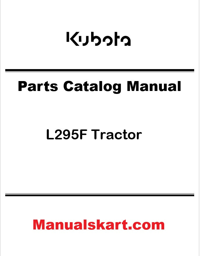 Kubota L295F Tractor Pdf Parts Catalog Manual