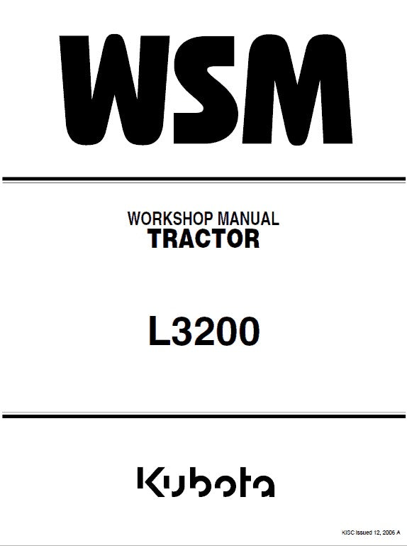Kubota L3200 Tractor PDF Repair Service Manual