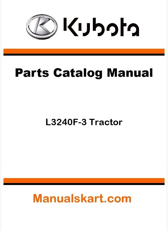 Kubota L3240F-3 Tractor Parts Catalog Pdf Manual