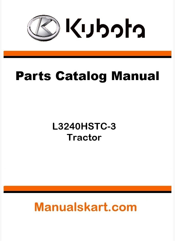 Kubota L3240HSTC-3 Tractor Parts Catalog Pdf Manual
