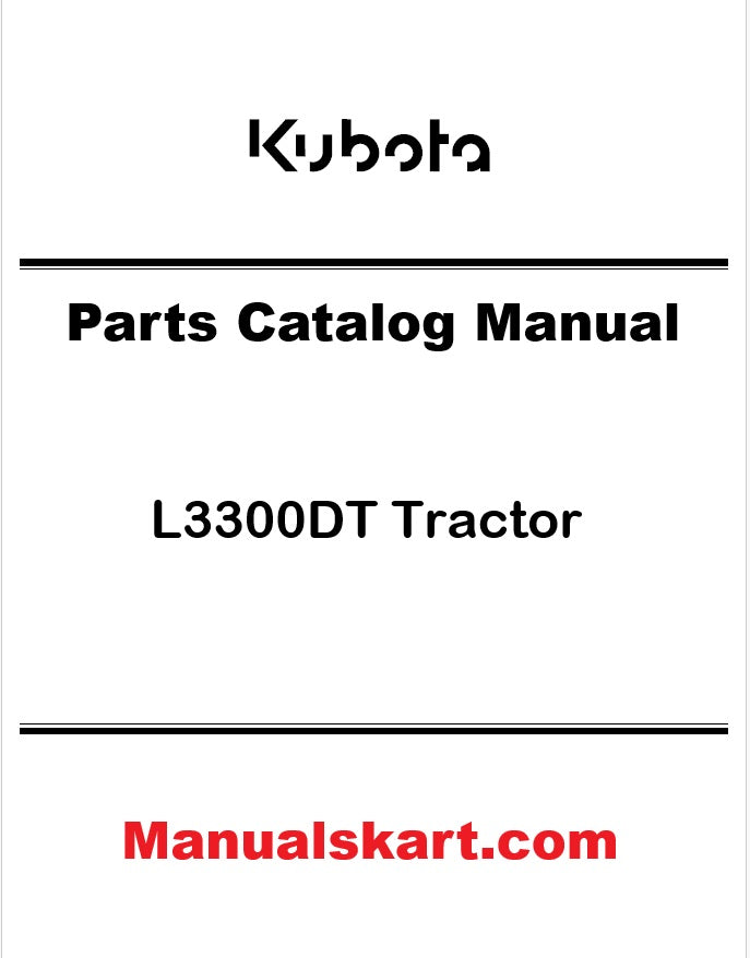 Kubota L3300DT Tractor Pdf Parts Catalog Manual