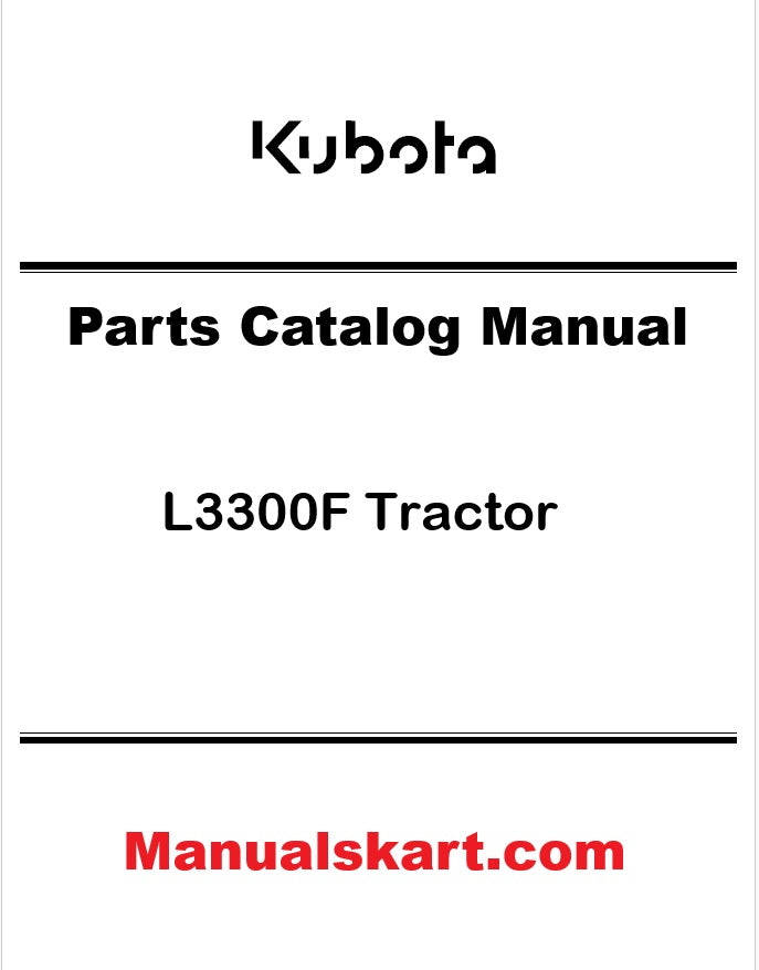Kubota L3300F Tractor Pdf Parts Catalog Manual