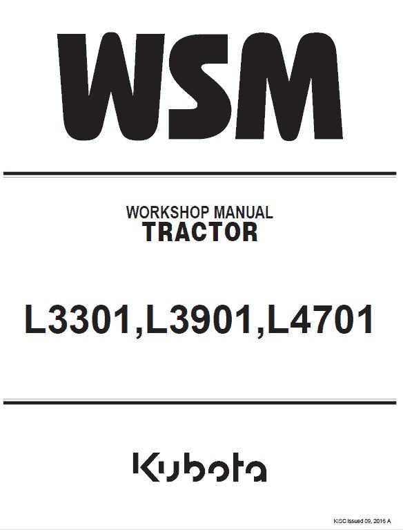 Kubota L3301, L3901, L4701 Tractor Pdf Repair Service Manual