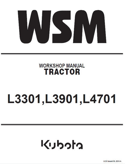 Kubota L3301, L3901, L4701 Tractor Pdf Repair Service Manual