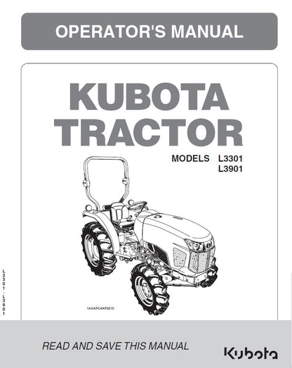 Kubota L3301, L3901 Tractor Pdf Operator's Manual