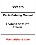 Kubota L3410DT GST/HST Tractor Pdf Parts Catalog Manual