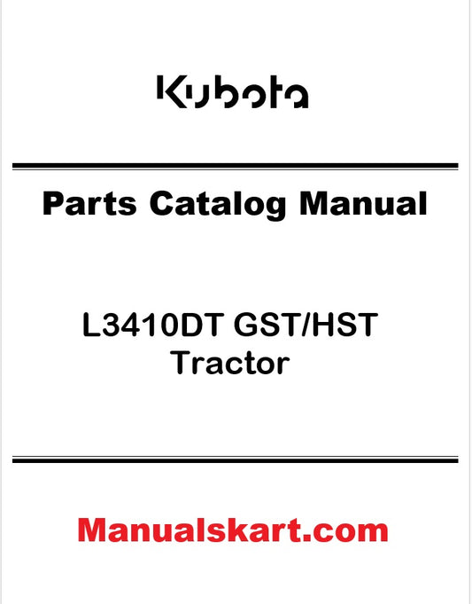 Kubota L3410DT GST/HST Tractor Pdf Parts Catalog Manual