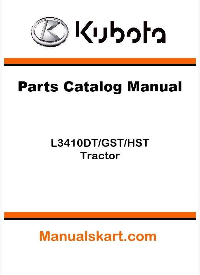 Kubota L3410DT/GST/HST Tractor Parts Catalog Pdf Manual