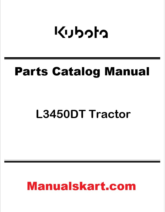 Kubota L3450DT Tractor Pdf Parts Catalog Manual