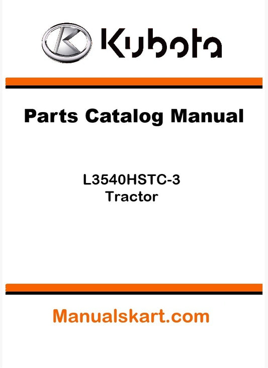 Kubota L3540HSTC-3 Tractor Parts Catalog Pdf Manual