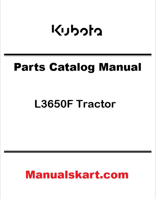 Kubota L3650F Tractor Pdf Parts Catalog Manual