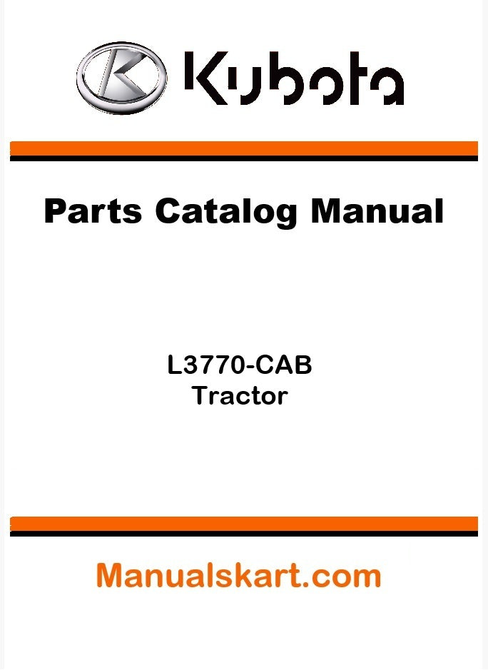 Kubota L3770-CAB Tractor Parts Catalog Pdf Manual