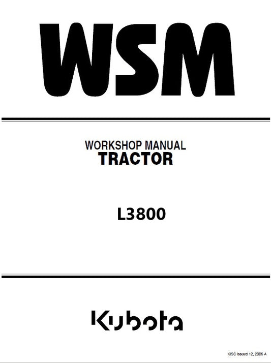 Kubota L3800 Tractor Pdf Repair Service Manual