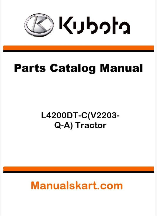 Kubota L4200DT-C(V2203-Q-A) Tractor Parts Catalog Pdf Manual
