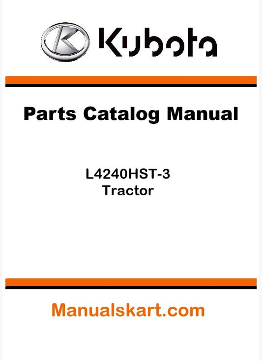 Kubota L4240HST-3 Tractor Parts Catalog Pdf Manual