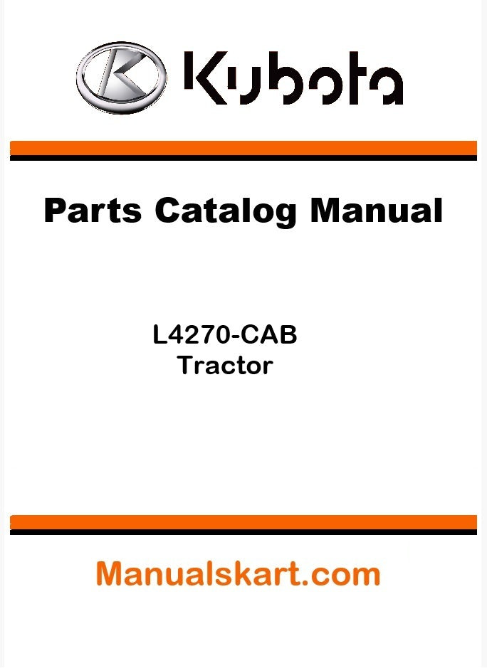 Kubota L4270-CAB Tractor Parts Catalog Pdf Manual