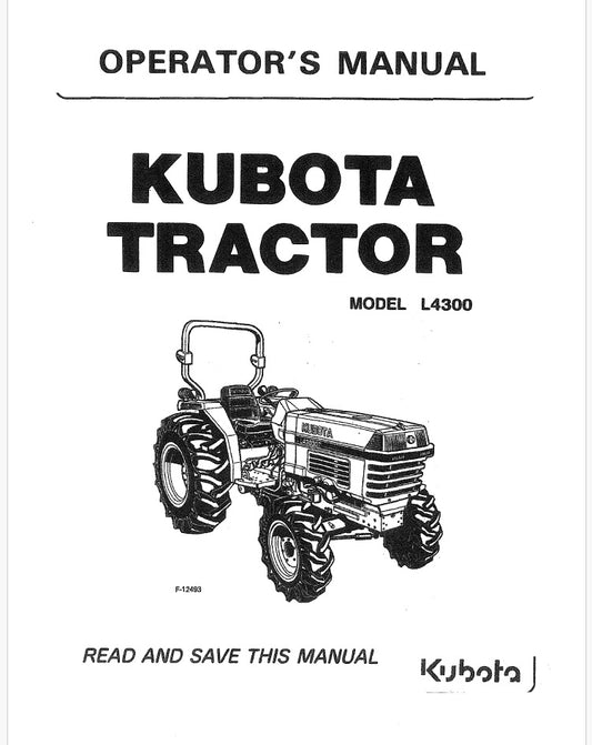 Kubota L4300 Tractor Pdf Operator's Manual