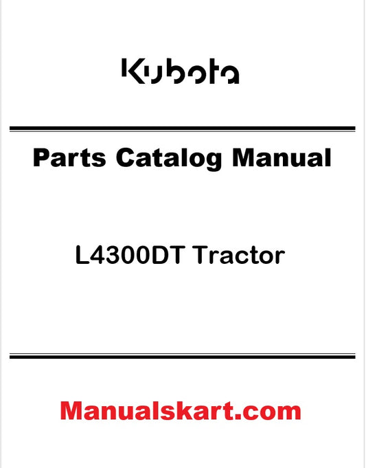 Kubota L4300DT Tractor Pdf Parts Catalog Manual