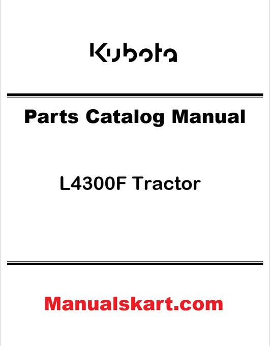 Kubota L4300F Tractor Pdf Parts Catalog Manual