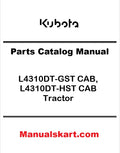 Kubota L4310DT-GST CAB, L4310DT-HST CAB Tractor Pdf Parts Catalog Manual