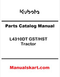 Kubota L4310DT GST/HST Tractor Pdf Parts Catalog Manual