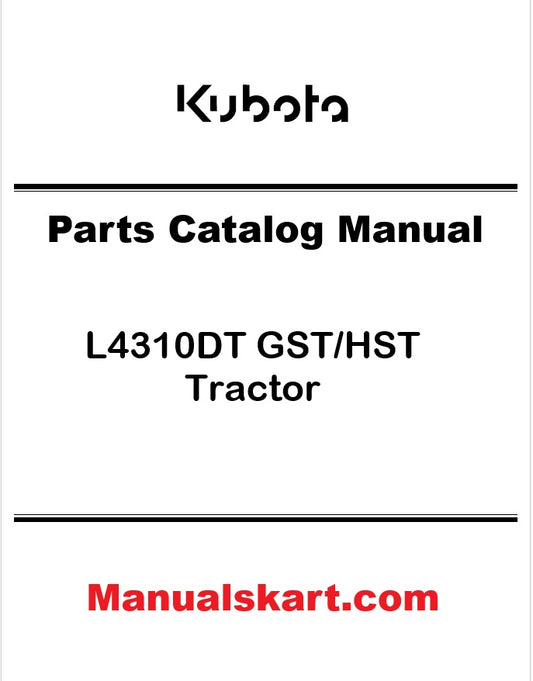 Kubota L4310DT GST/HST Tractor Pdf Parts Catalog Manual