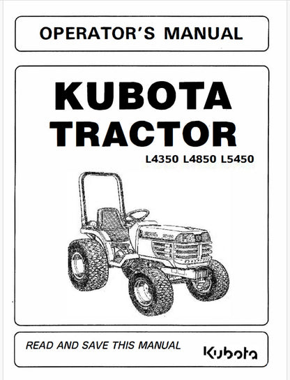 Kubota L4350, L4850, L5450 Tractor Pdf Operator's Manual