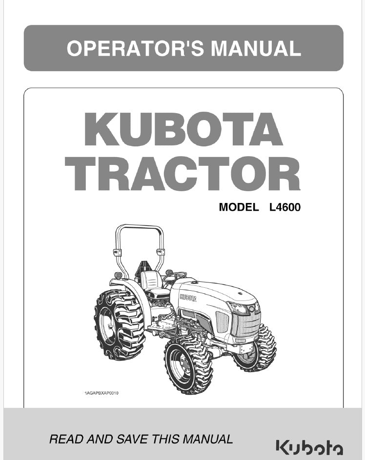 Kubota L4600 Tractor Pdf Operator's Manual