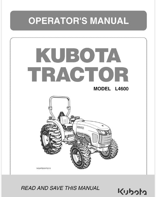 Kubota L4600 Tractor Pdf Operator's Manual