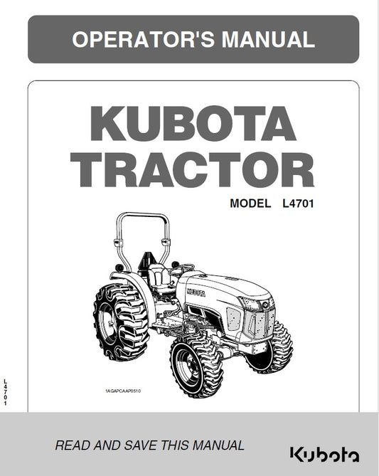 Kubota L4701 Tractor Pdf Operator's Manual