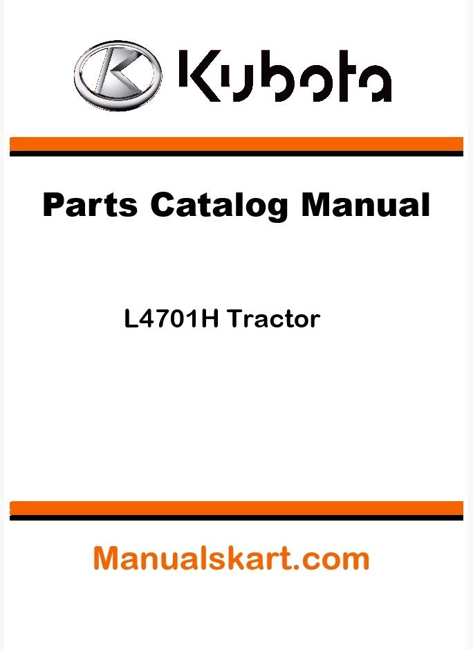 Kubota L4701H Tractor Parts Catalog Pdf Manual