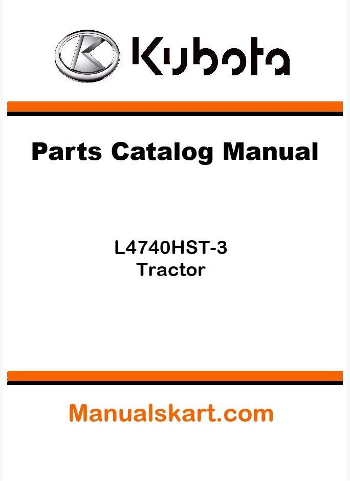 Kubota L4740HST-3 Tractor Parts Catalog Pdf Manual