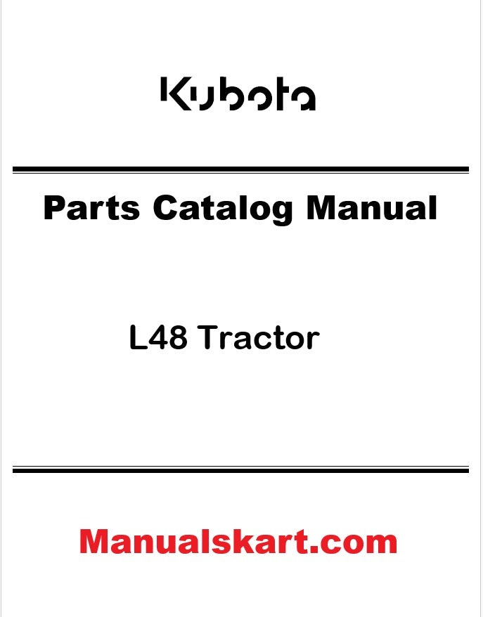 Kubota L48 Tractor Pdf Parts Catalog Manual