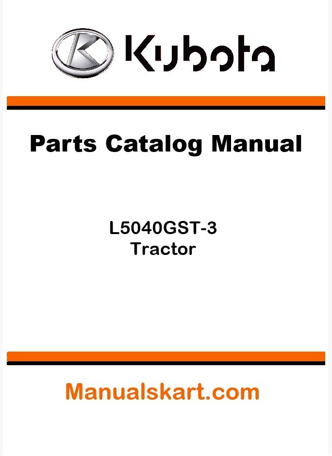 Kubota L5040GST-3 Tractor Parts Catalog Pdf Manual