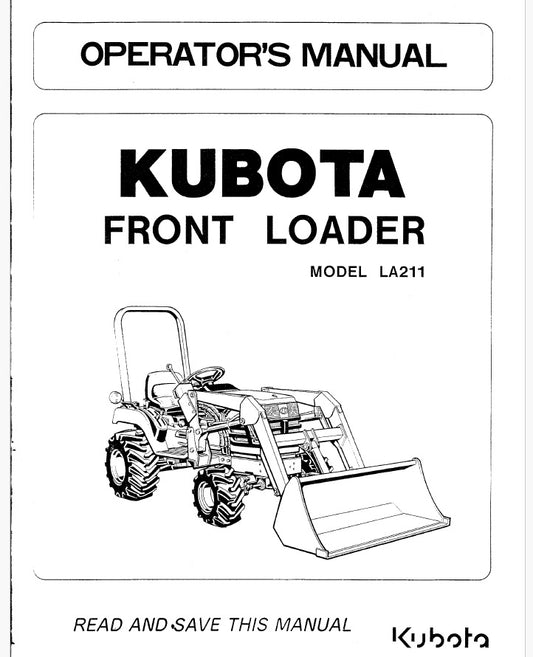 Kubota LA211 Front Loader Pdf Operator's Manual