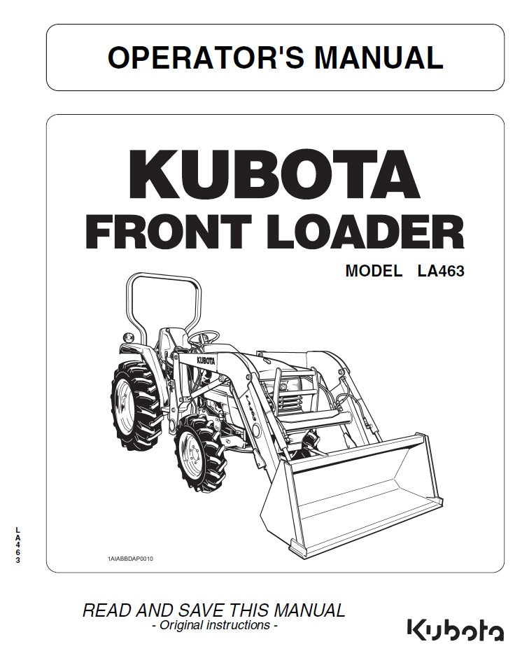 Kubota LA463 Front Loader Pdf Operator's Manual