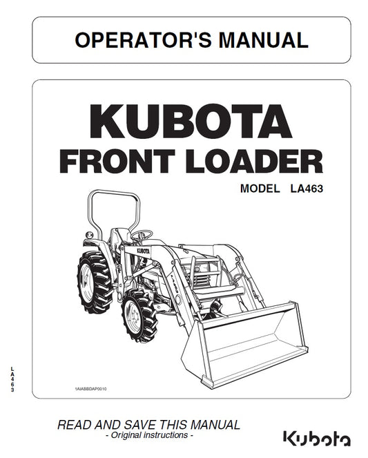 Kubota LA463 Front Loader Pdf Operator's Manual