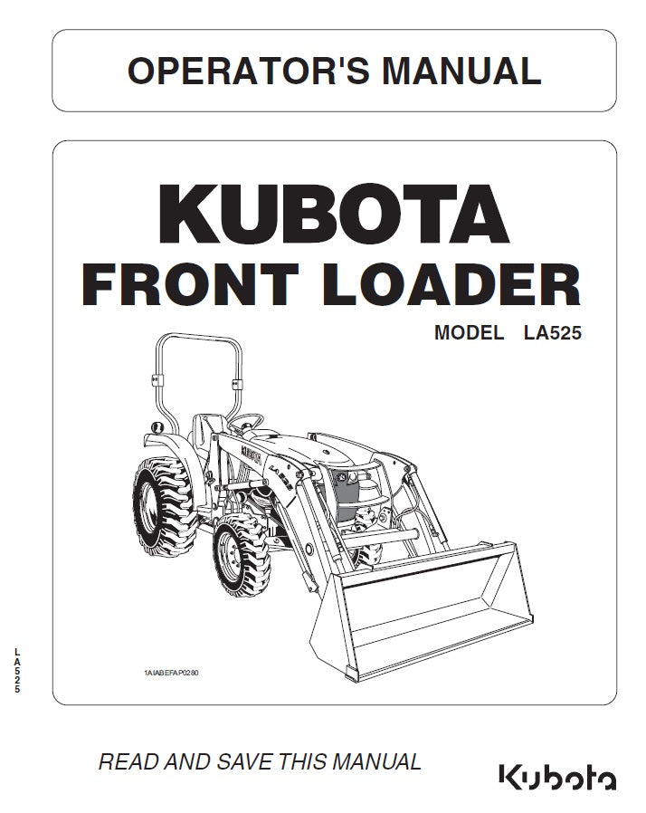 Kubota LA525 Front Loader Pdf Operator's Manual