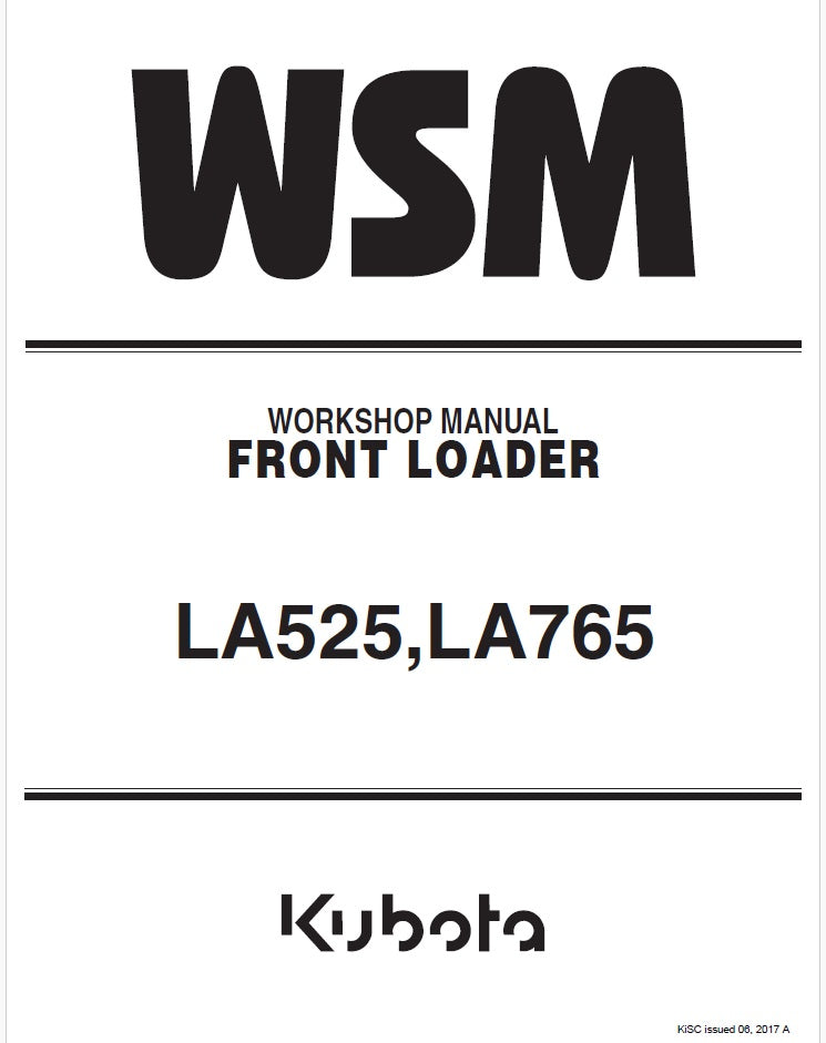 Kubota LA525, LA765 Front Loader Pdf Repair Service Manual
