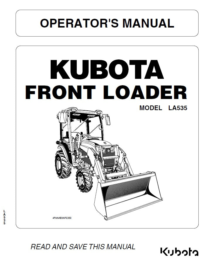 Kubota LA535 Front Loader Pdf Operator's Manual