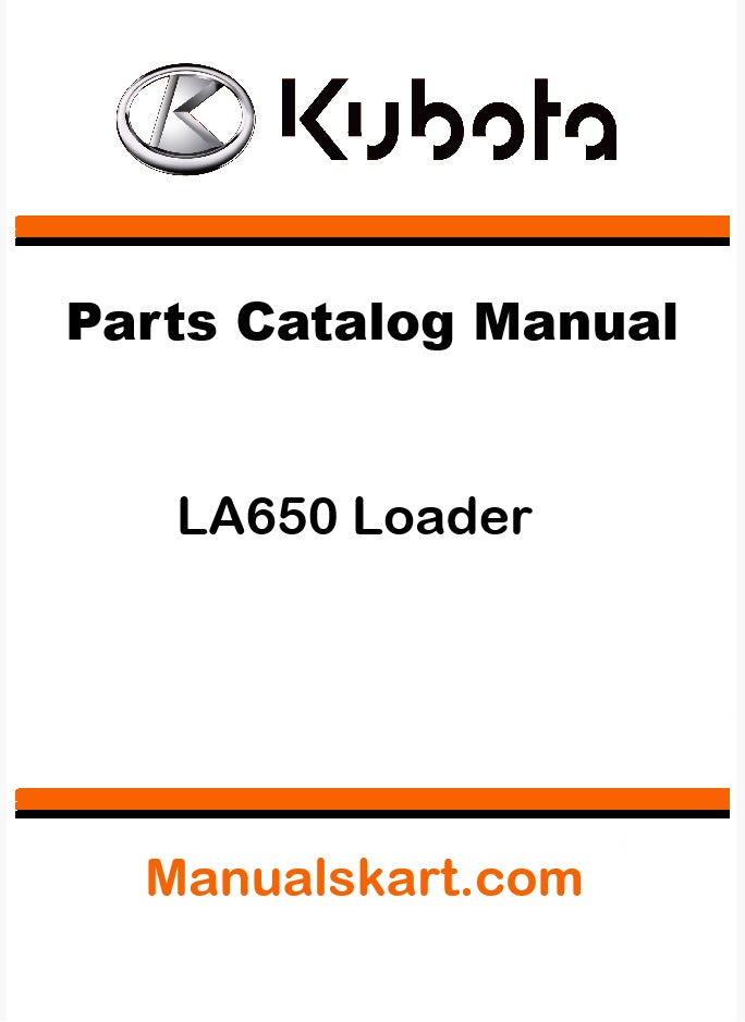 Kubota LA650 Loader Pdf Parts Catalog Manual