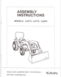 Kubota LA723, LA853 Front Loader Assembly Instructions Manual