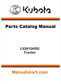 Kubota LX2610HSD Tractor Parts Catalog Pdf Manual