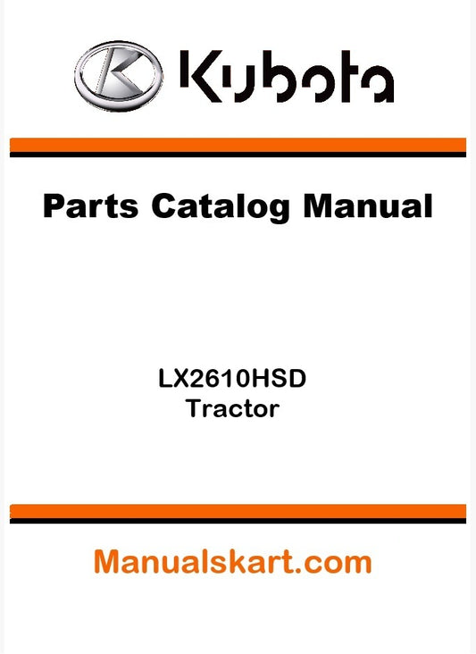 Kubota LX2610HSD Tractor Parts Catalog Pdf Manual