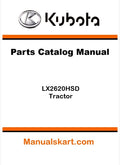 Kubota LX2620HSD Tractor Parts Catalog Pdf Manual