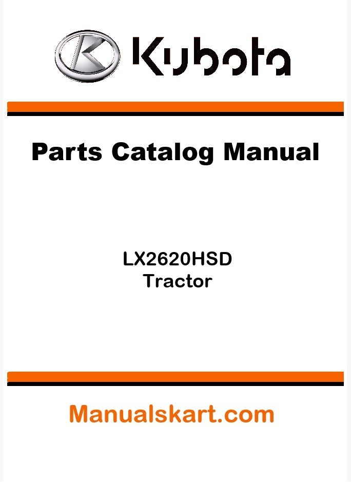 Kubota LX2620HSD Tractor Parts Catalog Pdf Manual