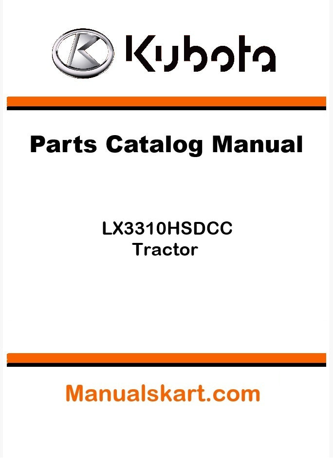 Kubota LX3310HSDCC Tractor Parts Catalog Pdf Manual