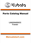 Kubota LX4020HSDCC Tractor Parts Catalog Pdf Manual