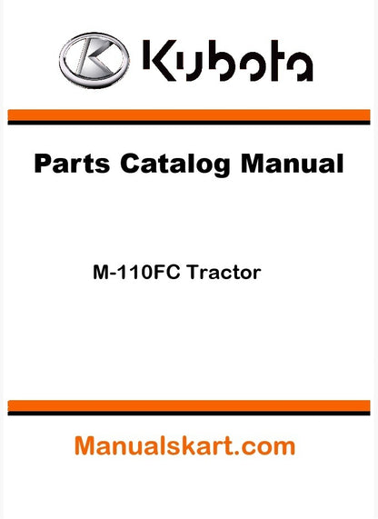 Kubota M-110FC Tractor Parts Catalog Pdf Manual